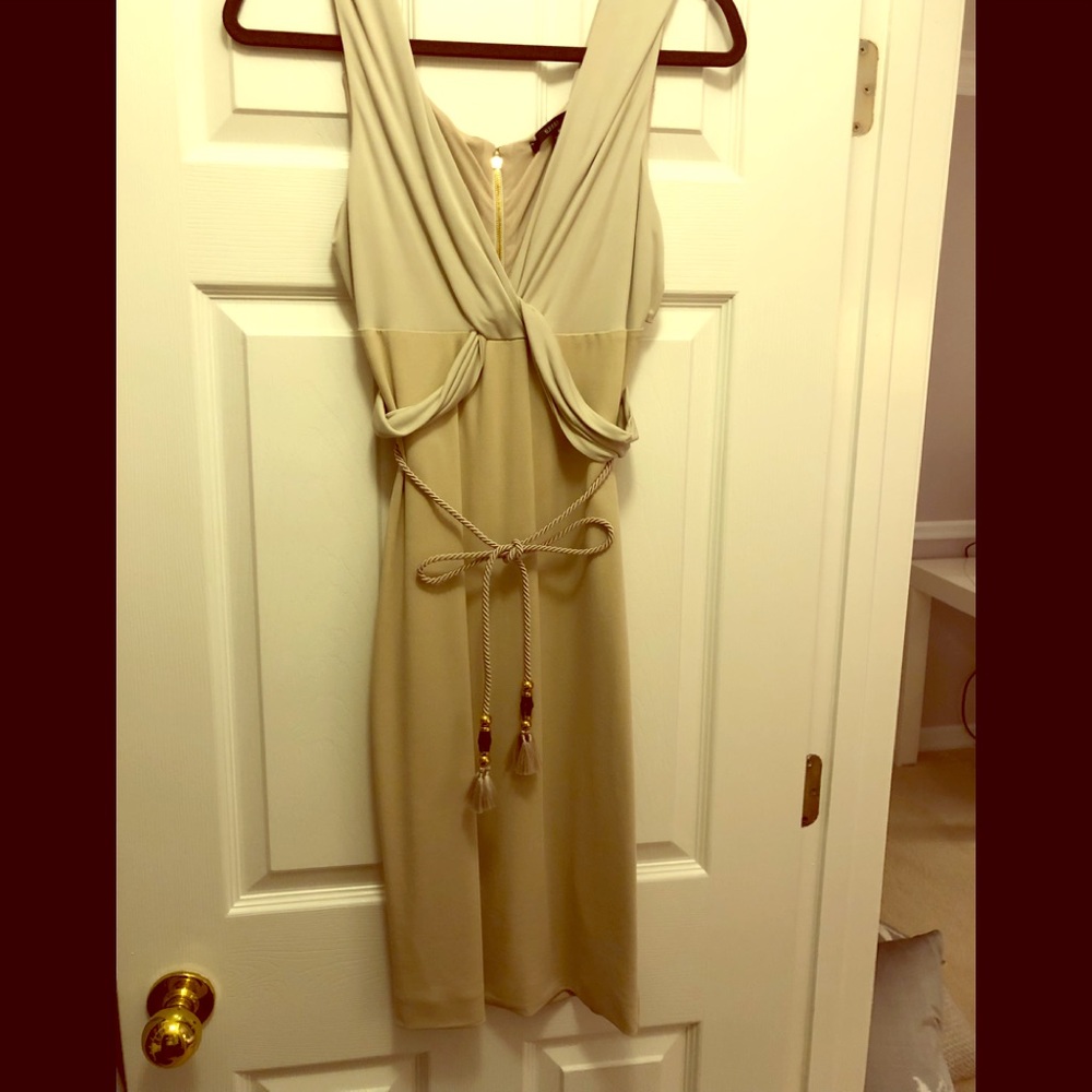 Gucci nude stretch viscose cocktail dress